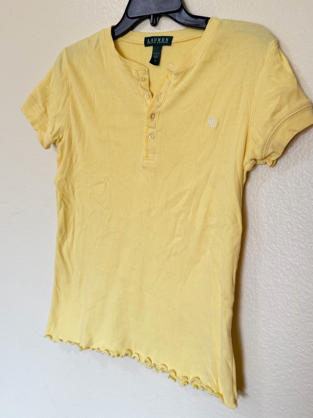 Ralph Lauren butter Yellow Short-Sleeve Henley tee s